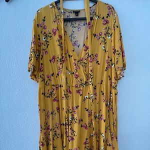 Floral mustard dress